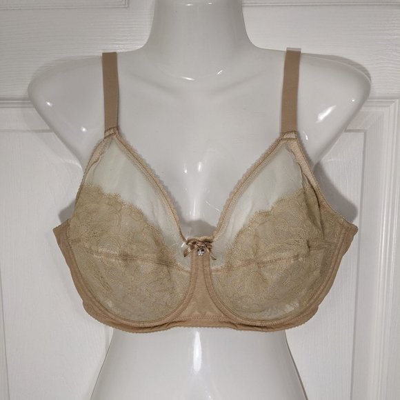 Wacoal Beige Retro Chic Full Figure Underwire Bra - size 36DD - Picture 2 of 7